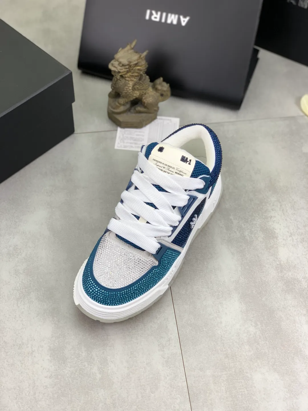 Men's men's shoes 💰P760 New [Amiri] hot diamond series Amiri - high-end quality original order casual shoes for couples 🧑‍🤝‍🧑 - Upper: 🔝Nappa calfskin, suede cowhide, canvas body hot work - Lining: brand mesh canvas cloth - Outsole: ultra-light tpu·rubber; multi-color molded outsole -Ultra-high quality control and exquisite workmanship: highlighted (high-end, extravagance, and class) -Size: Female 35-40 (41 customized) Male 38-45 (46 customized)